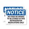 Signmission No Food Or Drinks To Be Stored In This Refrigerator, 7 in W x Rectangle, Vinyl Decal OS-2PACK-NS-D-57-L-14619 - alternate 1